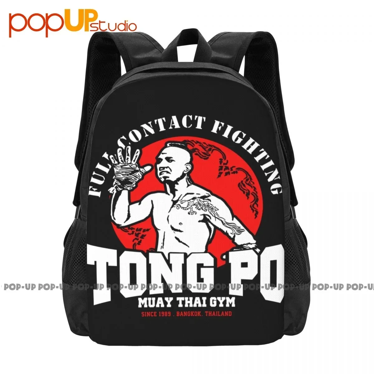 

Tong Po Muay Thai Fighter Villain Kickboxer Van Damm Backpack Large Capacity Swimming Gym Tote Bag
