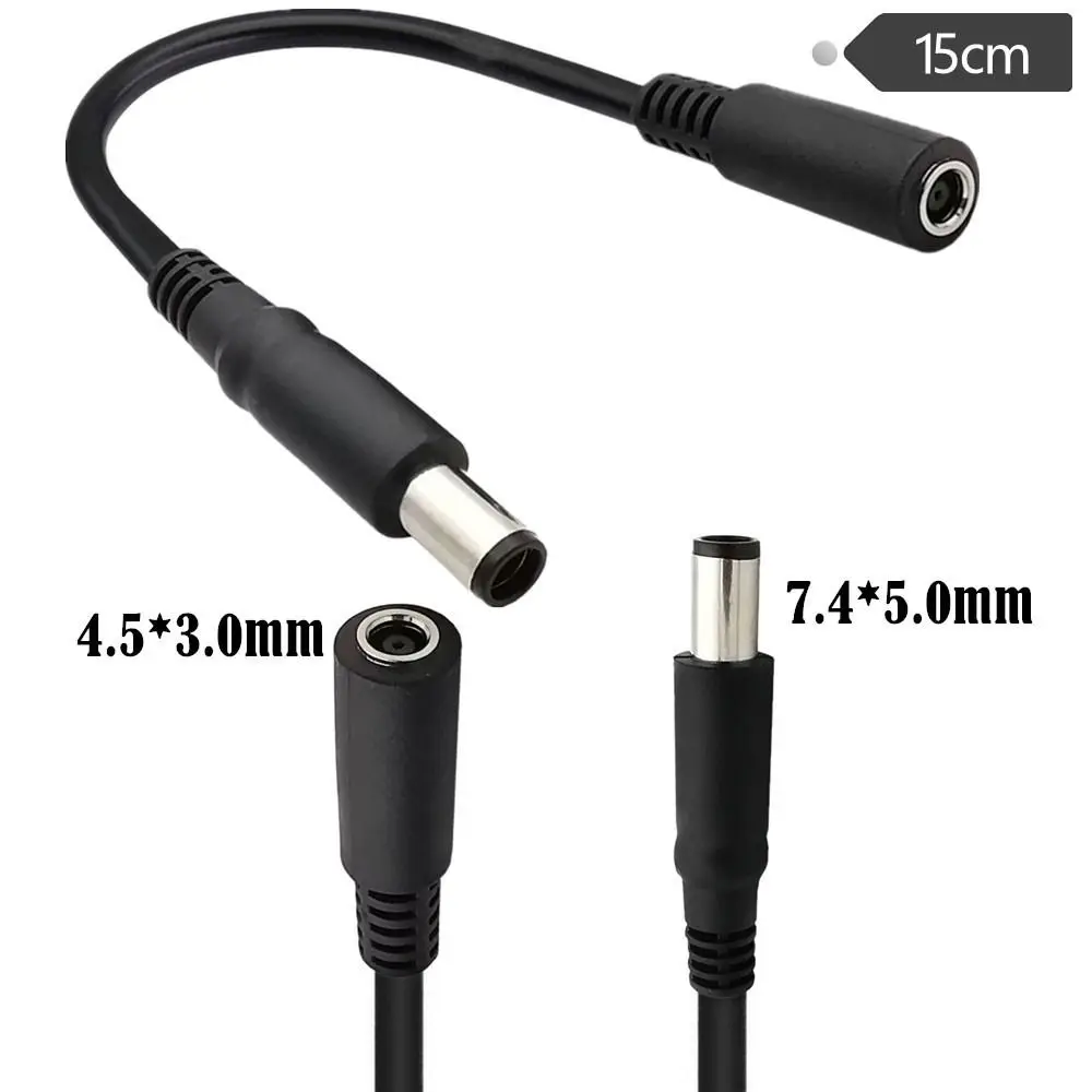 Easy Plug and Use 4.5*3.0mm Power Adapter 7.4*5.0mm Black Power Connector Conversion Head Jack For Computer Charging