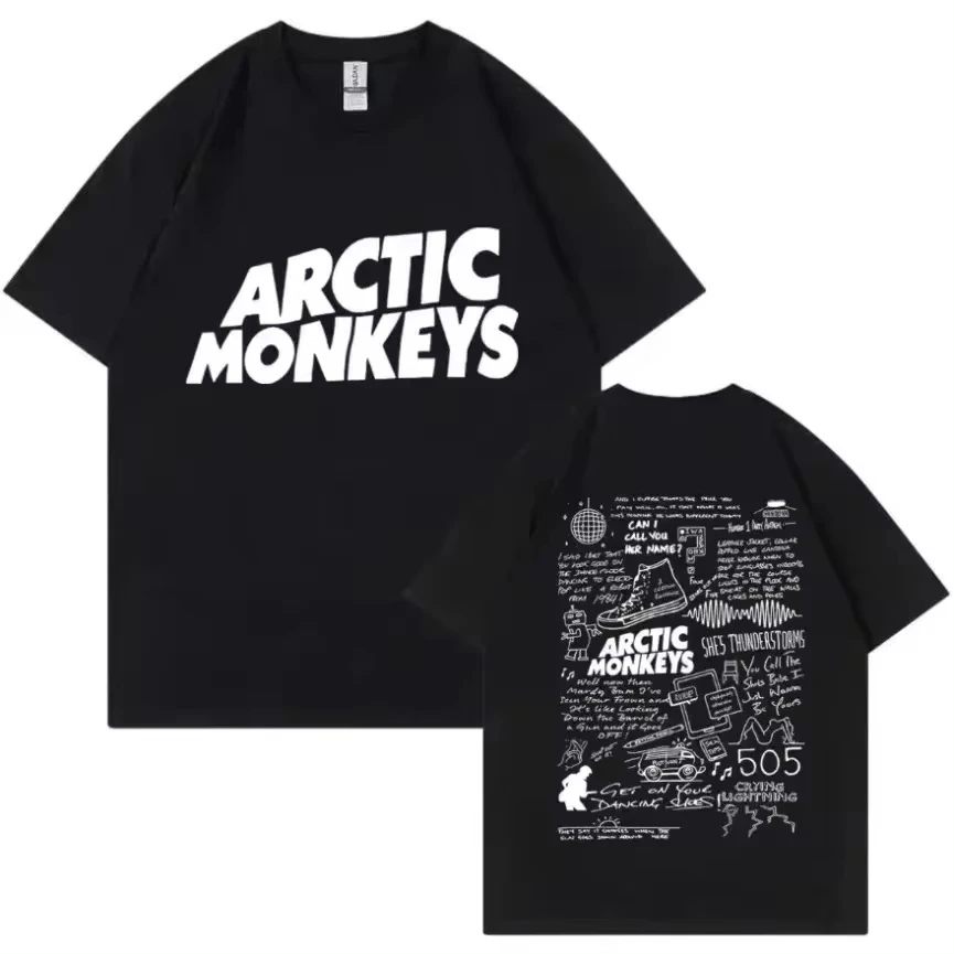 Arctic Monkey Lyrics Limited Design Printed Graphic T-shirt Woem Men Fashion Rock T-shirt Harajuku Hip Hop Trend