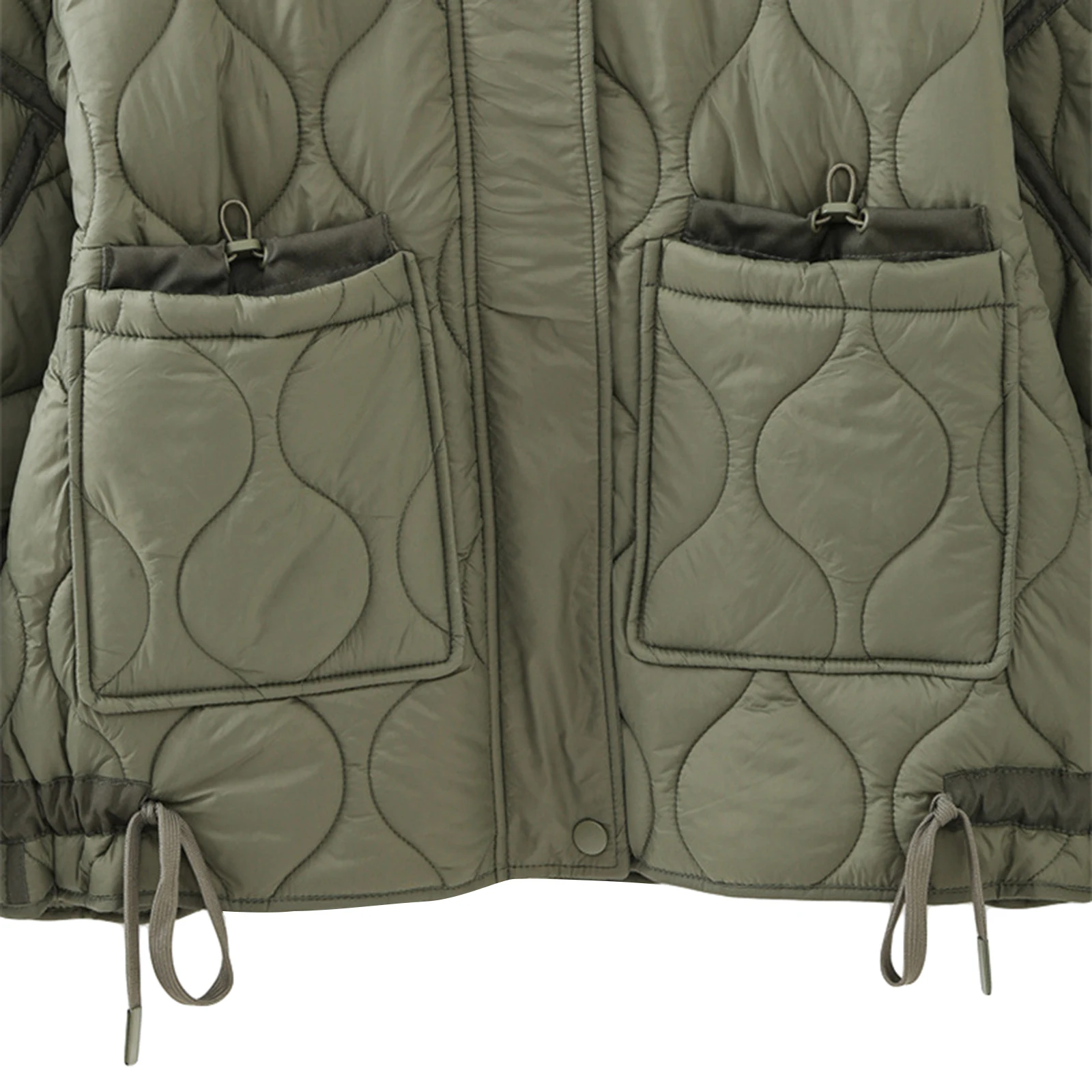 Casaco leve acolchoado para puffer feminino, Parkas casual, manga comprida, gola alta, jaquetas com zíper, casacos quentes, inverno