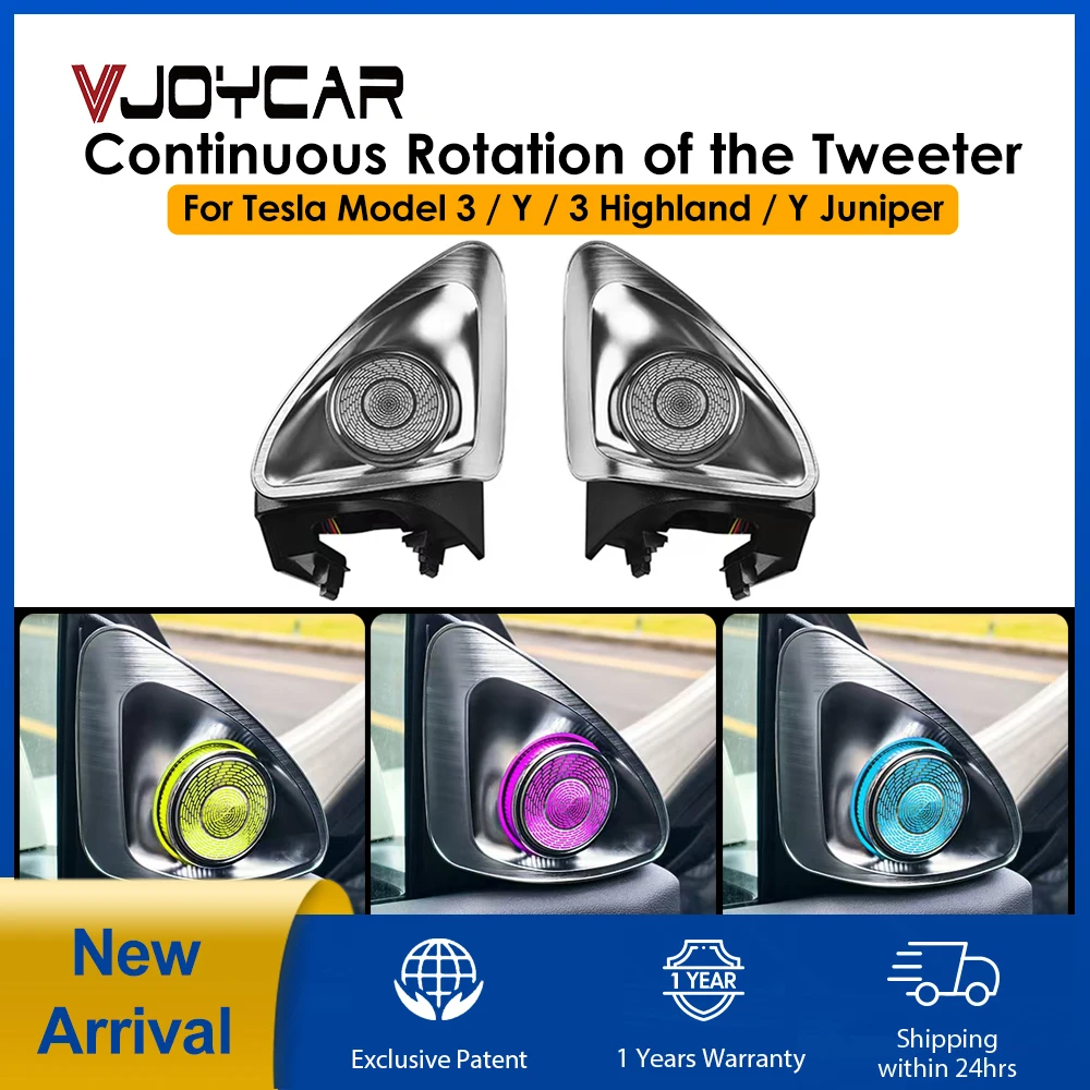 

New Gen.2 4D Permanent Rotating Tweeter New Y Juniper LED Ambient Speaker Blind Spot Reminder for Model 3 Highland All Model Y 3