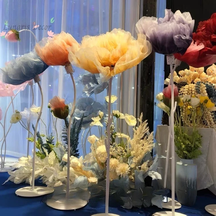 Large simulated flowers can automatically open and close shopping mall window decoration wedding scene arrangement peony flowers