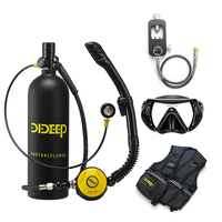 DIDEEP X5000plus 2L Scuba Diving Tank Portable Oxygen Cylinder Underwater Breathing Diving Equipment Tank+Pressure Gauge+Vest