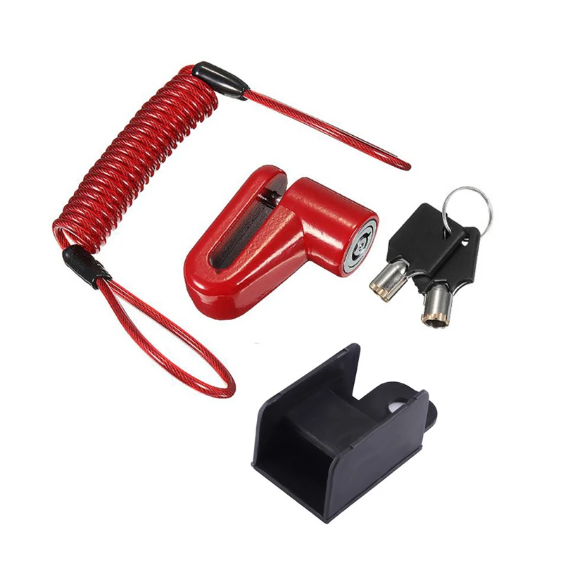 Disc Brake Lock, E Scooter Lock Anti-Theft, Cable Bike Lock Waterproof 5ft/ 12mm Cable with 2 Keys for Scooter, Bike, Electric B