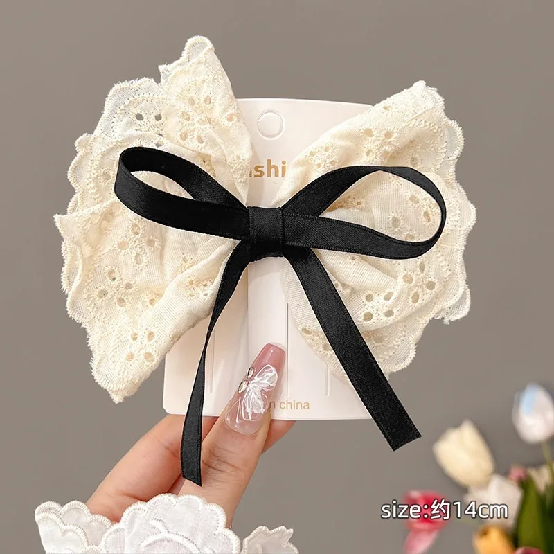 

Set of 4 Women's Hollow Bow Hair Clips French Gentle Spring Clip for Half Tied Back Hair High-End Elegant Hair Accessories
