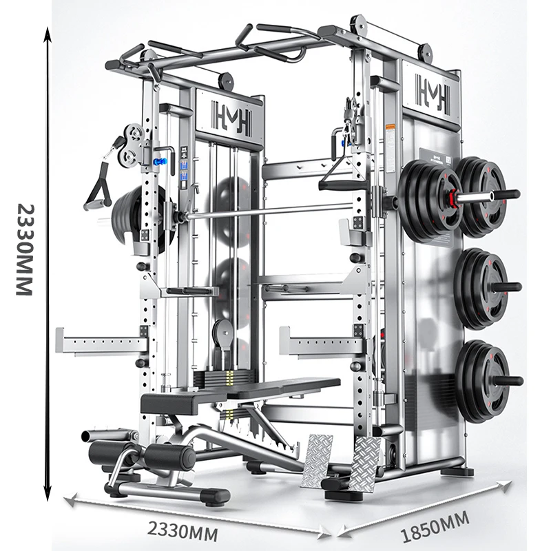 Multifunctional Smith Machine, Commercial Flying Bird Gantry, Horizontal Push, Deep Squat, Fitness Equipment