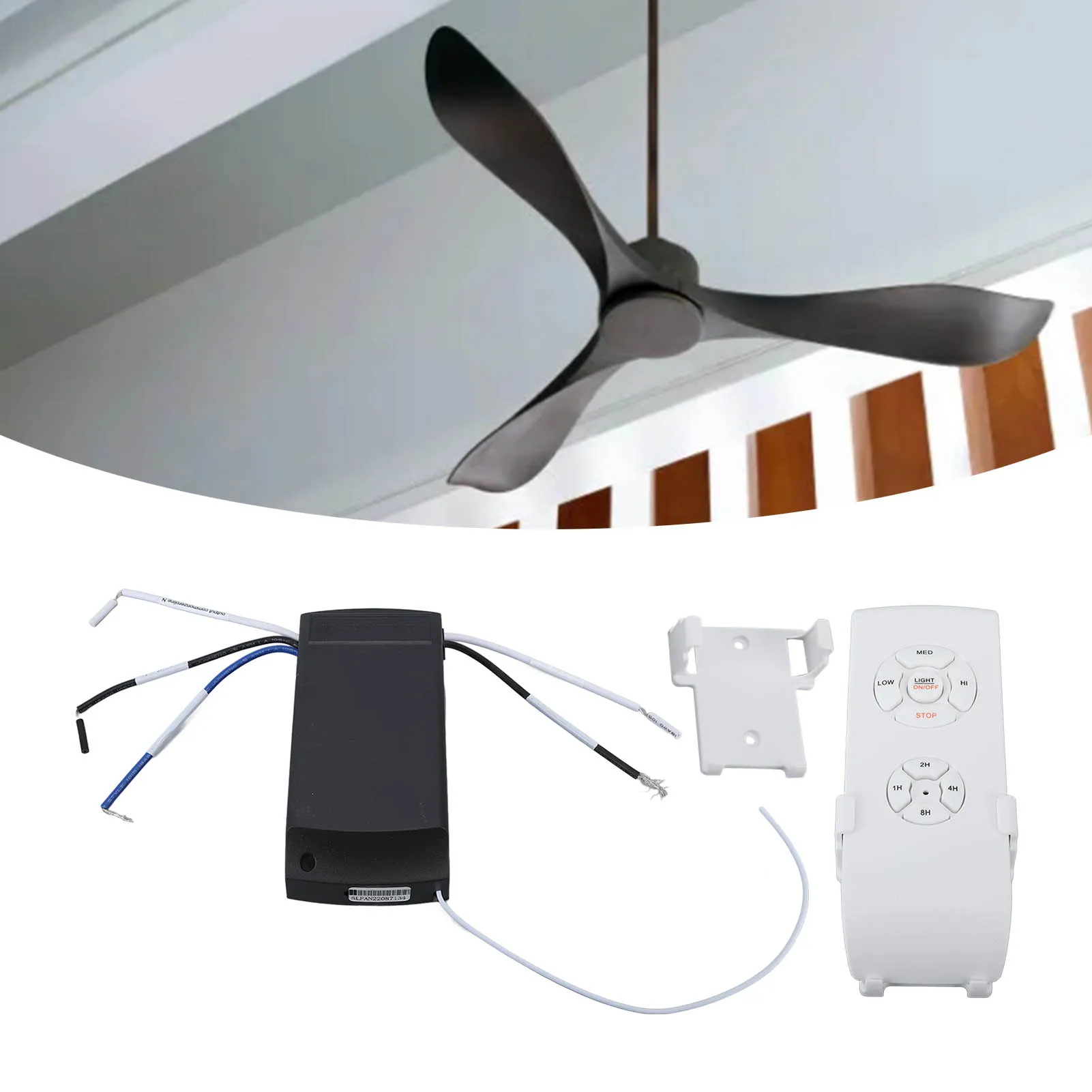 

Universal Ceiling Fan Lamp Remote Control Kit Ceiling Fan Remote Control Tools Anti Drop Long Distance for Home
