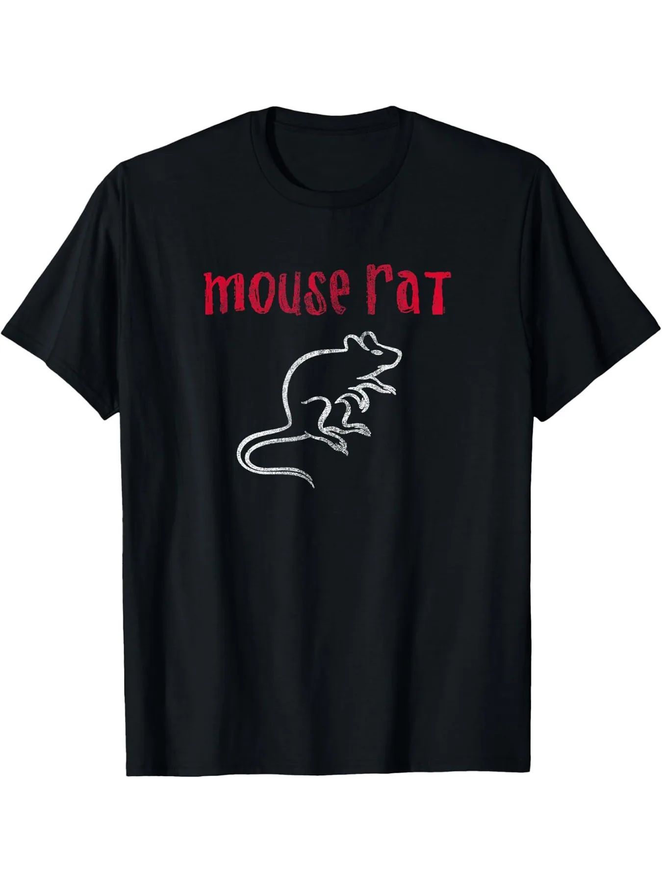 

1 "Parks & Recreation" Inspired Men's Cotton T-Shirt - Black Mouse Rat Graphic & Geometric Print,