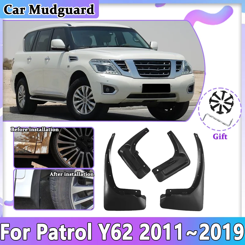 

Автомобильный передний задний брызговик для Nissan Patrol Y62 2011~2018 2019 Передние колесные брызговики защитные крылья брызговики автомобильные аксессуары