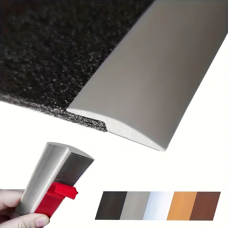 1PC 1M/39.37IN Self Adhesive PVC Floor Level Transition Strip Carpet Tile Joint Cover Wear Resistant Cuttable Threshold Trim