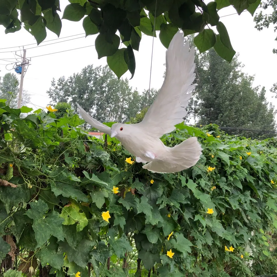 White Real Life pengion Model, Foam & furs wings, Dove, Bird, Garden Decoration, Gift, about 40x25cm, xf2871, New