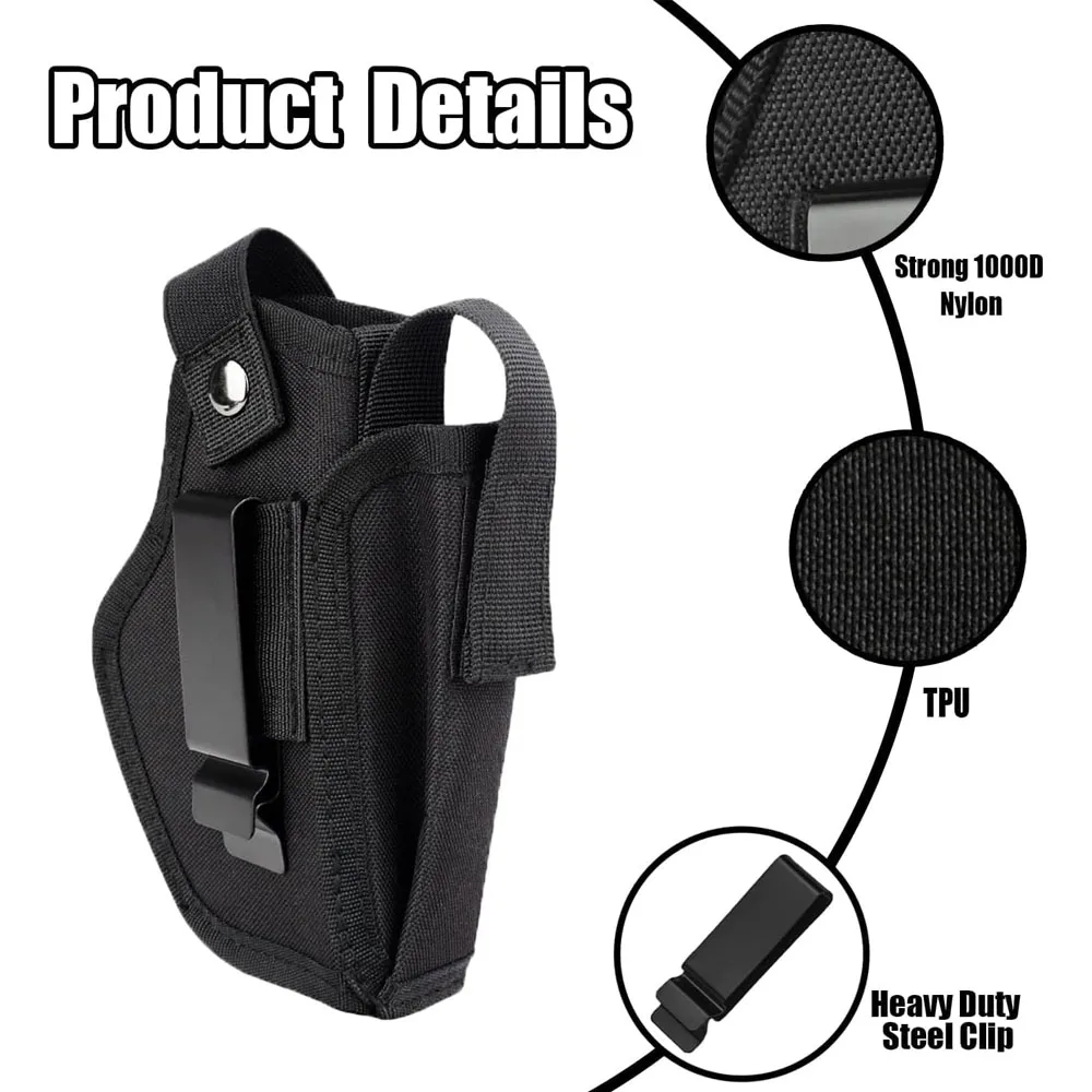 Tactical Universal Gun Holster IWB OWB Pistol Holster Waistband Pistols Holsters for Right and Left Hand Draw Holster for Men