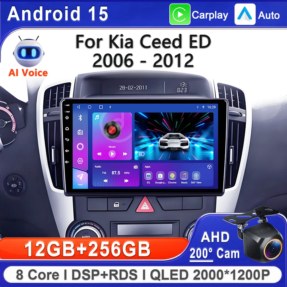 

Android 15 For Kia Ceed ED 2006 - 2012 Car Radio Multimedia Video Player Navigation stereo GPS Head Unit No 2Din Touch Screen