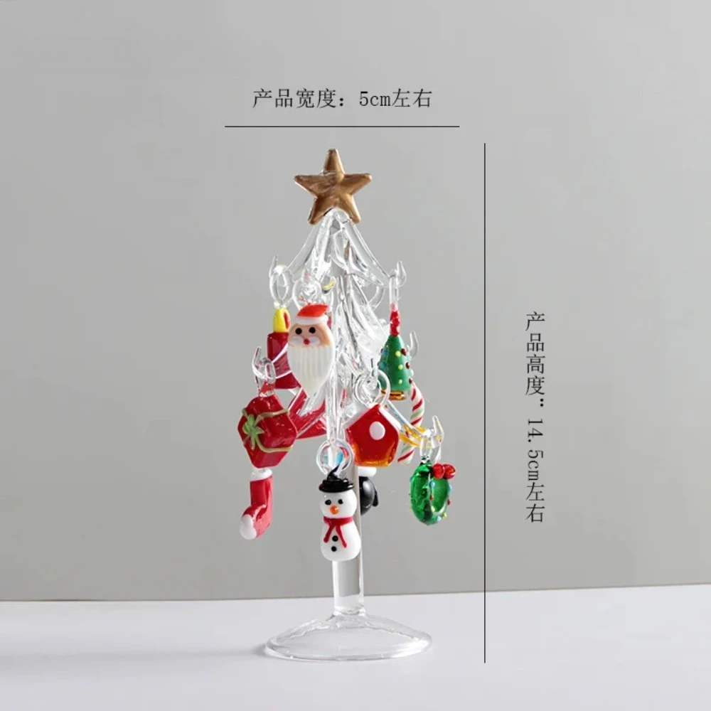 مخصص اليدوية زجاج مورانو الحرف شجرة عيد الميلاد التماثيل الحلي محاكاة عيد الميلاد ديكور المنزل قلادة الهدايا 15 سنتيمتر