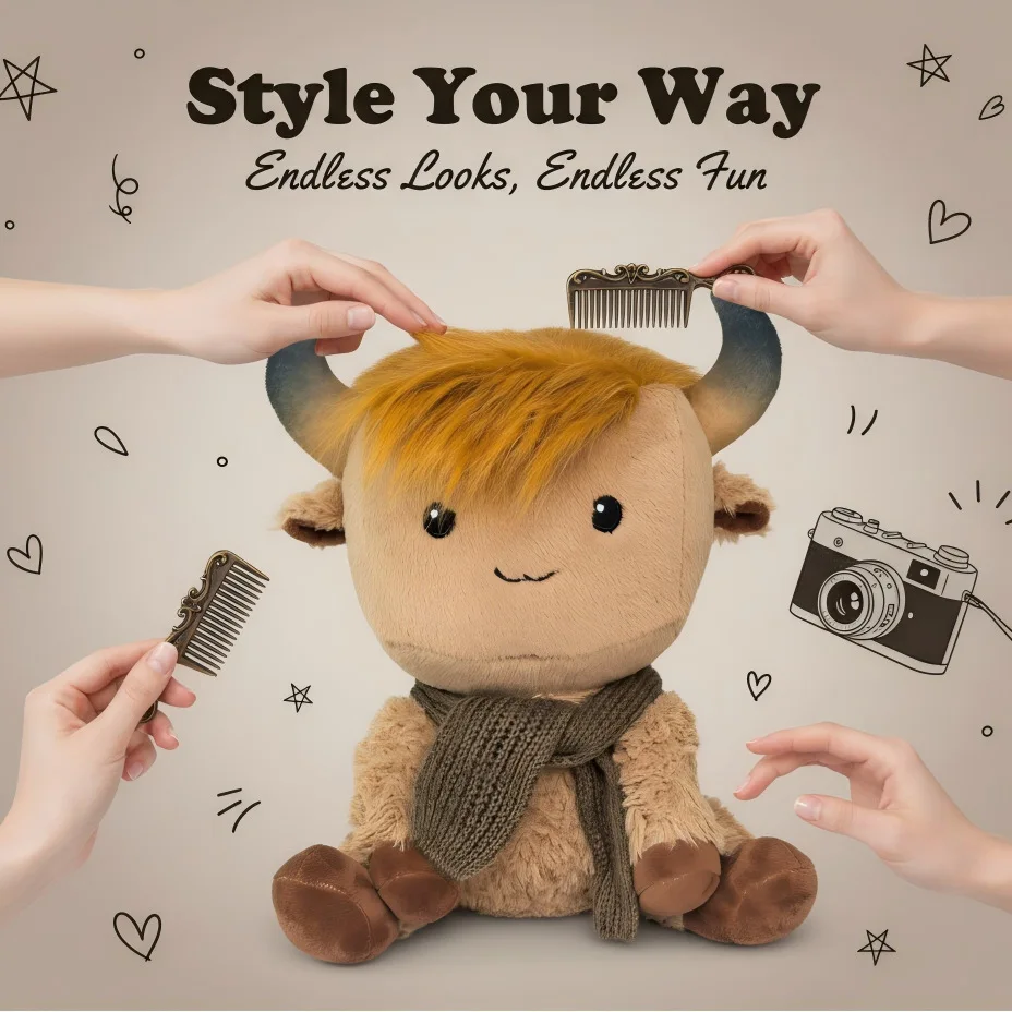 

Мягкая плюшевая игрушка-подушка в виде коровы Хайленд, мягкие игрушки-животные для детей, подарки на день рождения