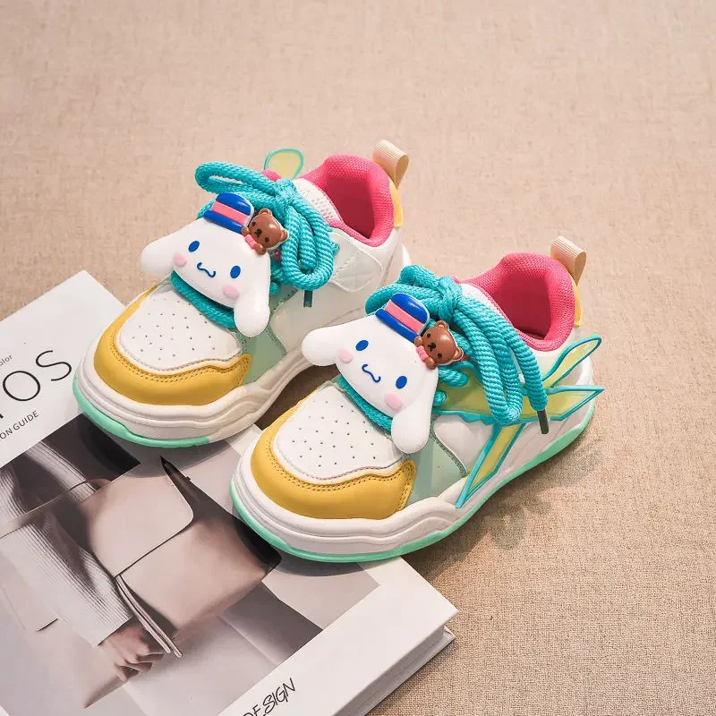 

My Melody Anime Kawaii Sanrio Ins Sports Shoes Cute Cartoon Cinnamoroll Pendant Children Board Shoes Fashion Gifts for Kids