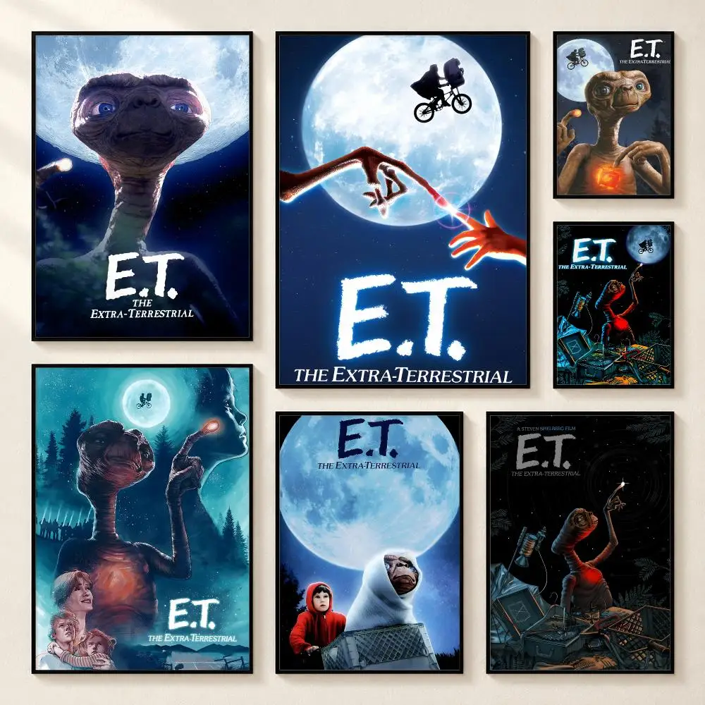 E.T. the Extra-Terrestrial Movie Retro Poster High-definition poster stickers, suitable for bedroom living home decoration