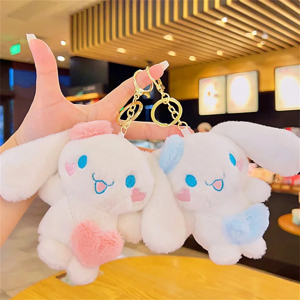 

Sanrio мультфильм аниме брелок плюшевая любовь фиолетовый синий розовый игрушки Cinnamoroll милые мягкие куклы брелок для девочек подарки на день рождения