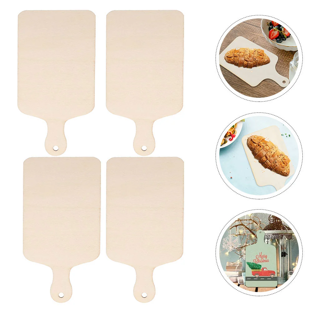 

10 Pcs Unfinished Mini Paddle DIY Wooden Cutting Board Chopping for Crafts Service Decor