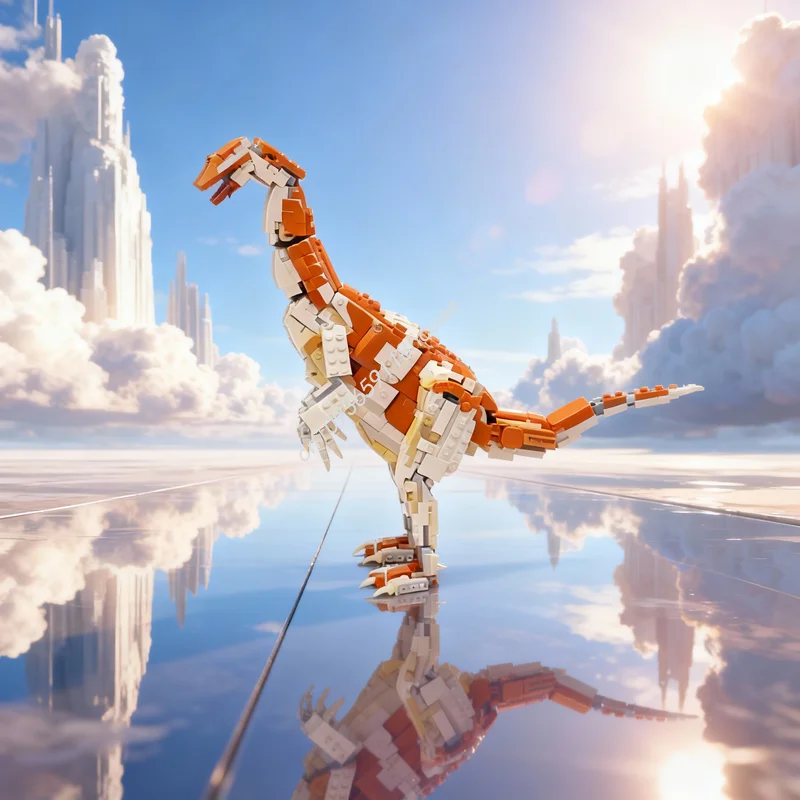 737pcs MOC Dinosaurs Erlikosaurus Andrewsi No Scale Model Building Blocks Construction Toy Christmas Gift Brick Birthday