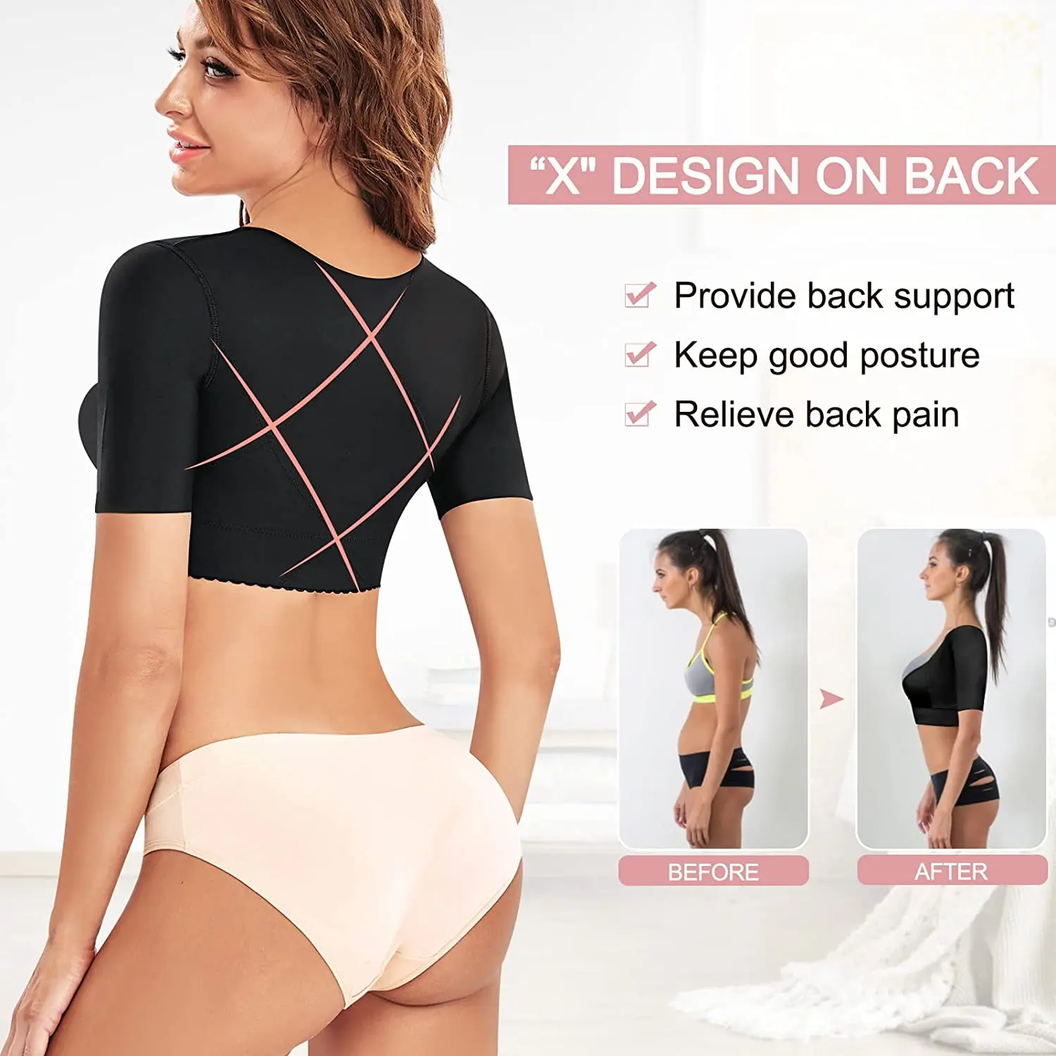 Women Shaper Underwear Upper Arm Bra Shaper Post Surgical Slimmer Shaper Compression Long Sleeves Women Slimming Vest Shaperwear