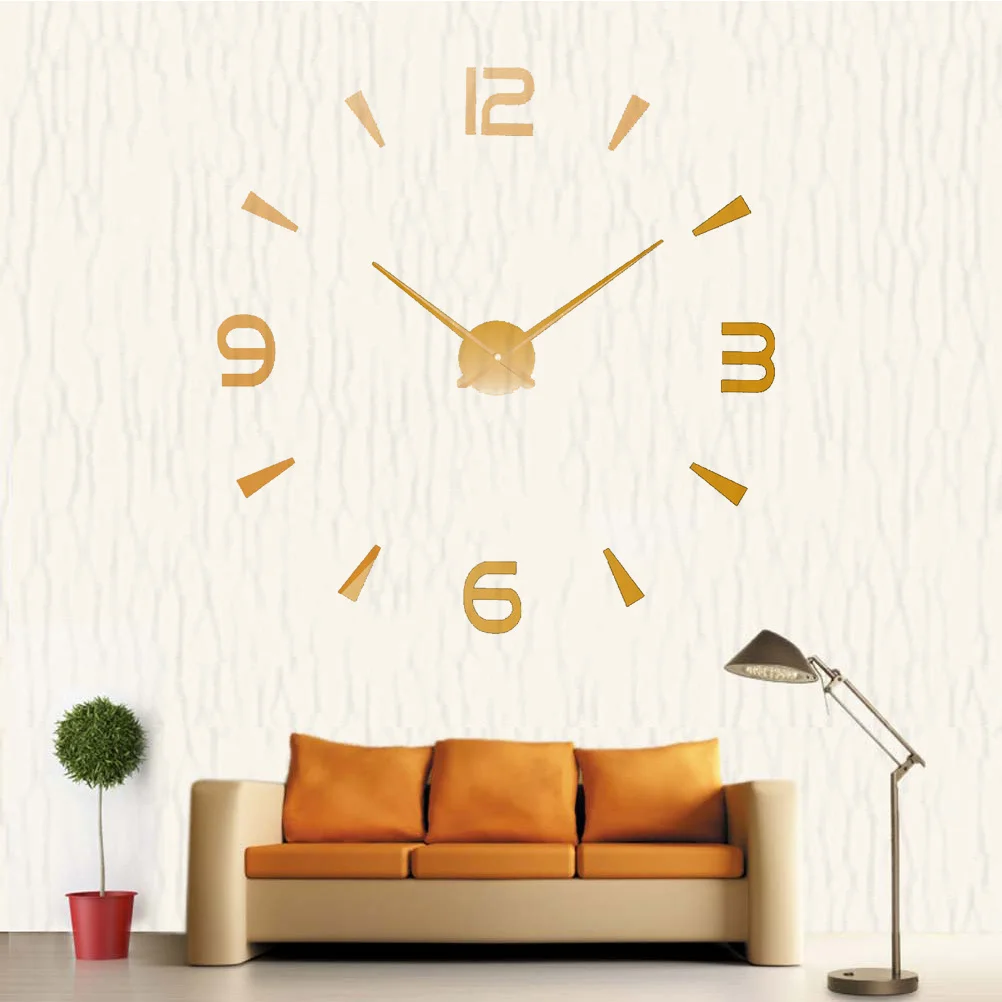 

Oversize Acrylic Wall Clock Round Silent Decorative Number Dial Clock Simple Operated Not Included For Home