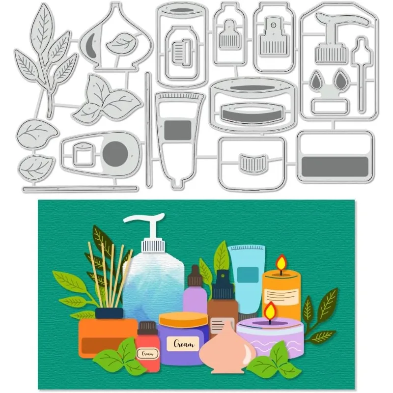 1 Stück Flaschen Stanzformen Schablonen Aroma Kerze Kohlenstoffstahl Prägewerkzeug Stanzformen Metallvorlagen für DIY Scrapbooking