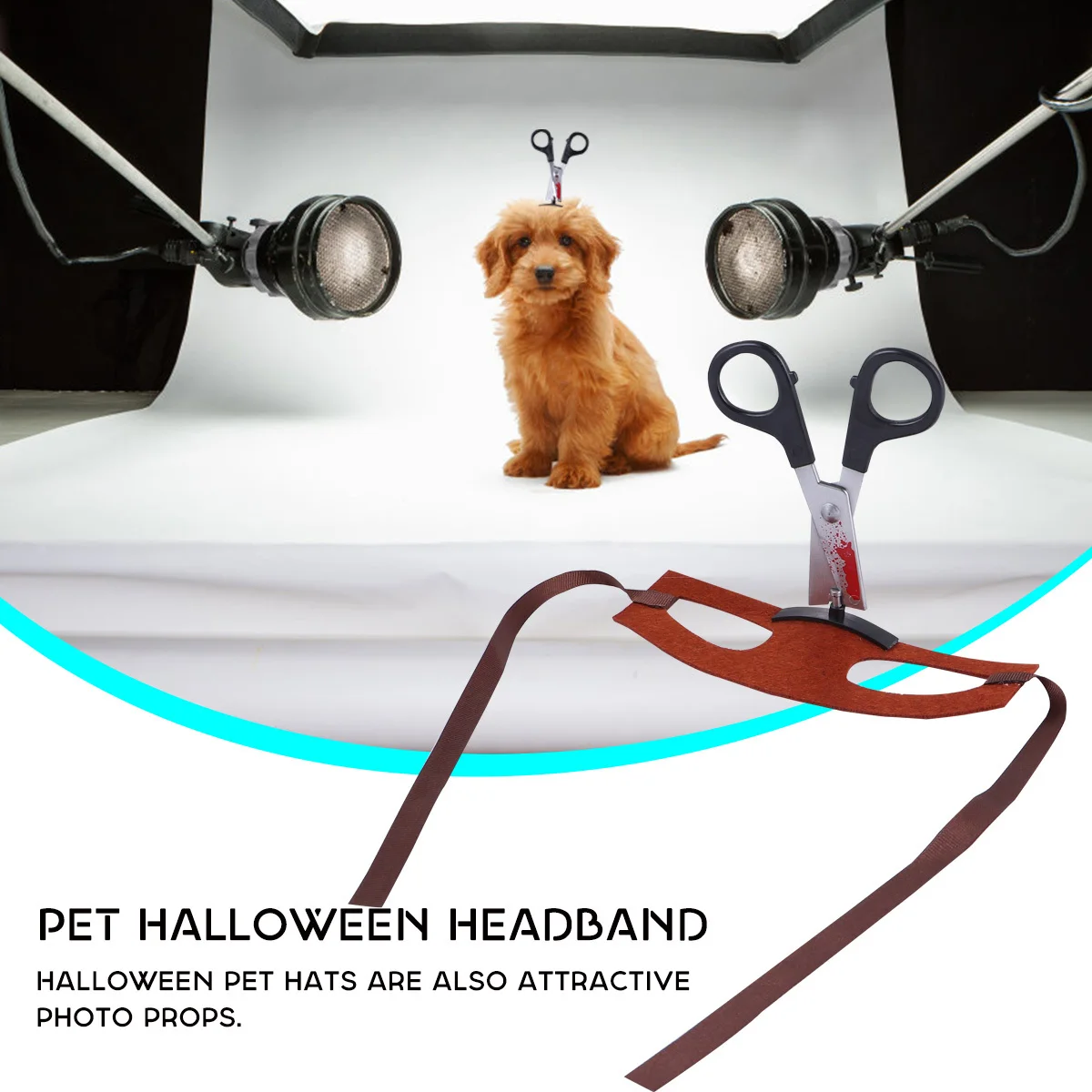 Halloween Scissors Pet Headgear Size Comfortable Cosplay Hat Party Prop Trick Costume for Dog Cat Pet Scissors Headgear