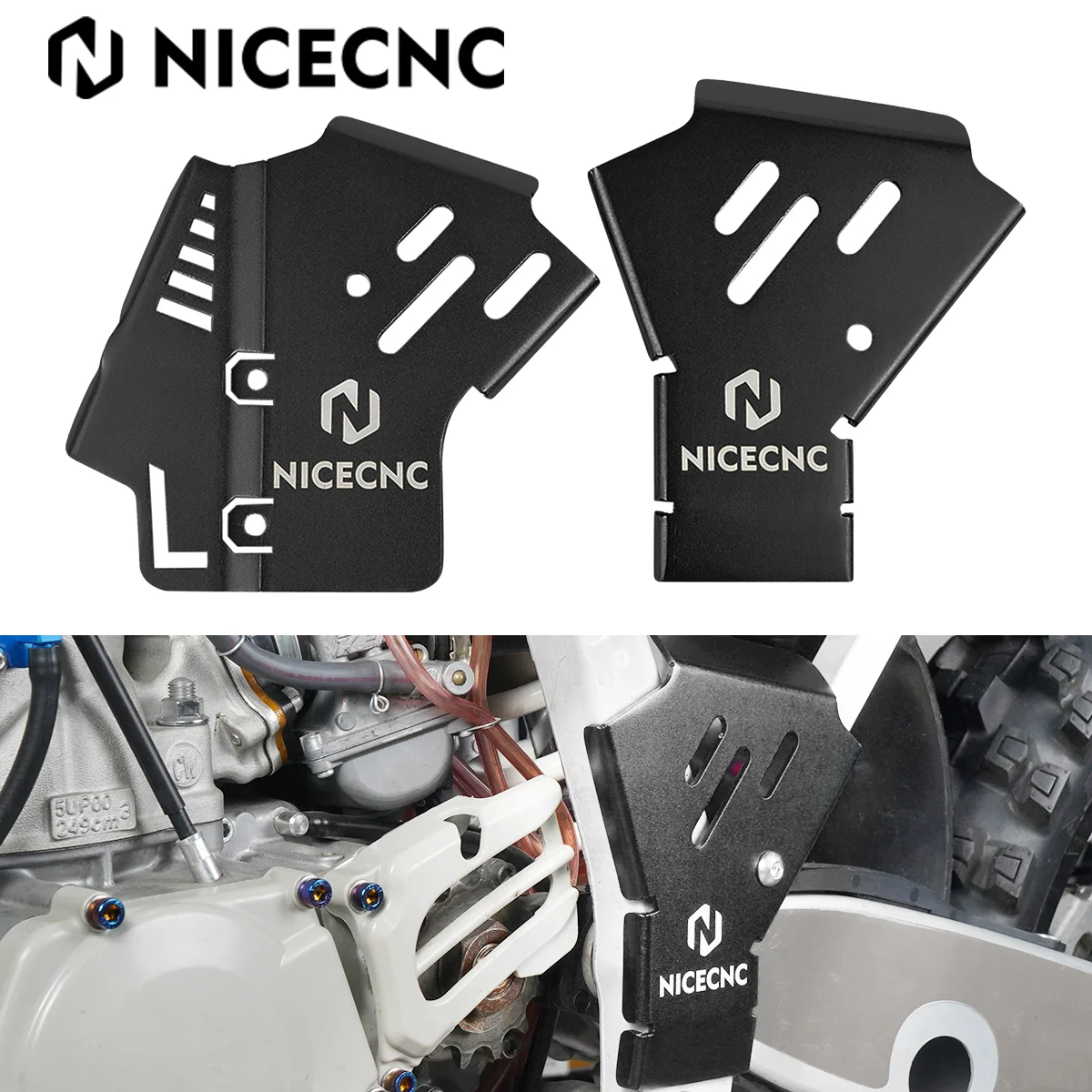 NICECNC Motorcycle Frame Guard Cover Protector Kit For Yamaha YZ250 2005-2024 YZ 250 2024 2023 2022 2021 2020 2019 2018 2017