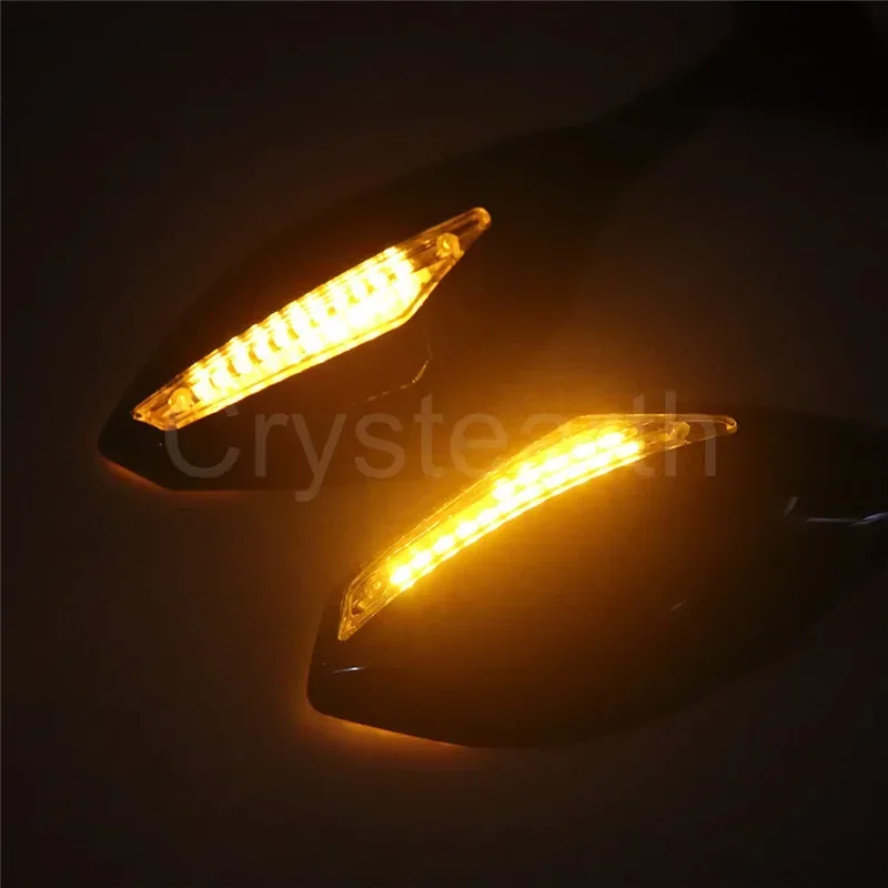 Motorcycle Integrated LED Turn Signals Rear View Mirrors For Yamaha YZF R6 YZFR1 1999 2000 2001-2009 FZ1 FAZER FZ6 FZ6S FJR1300