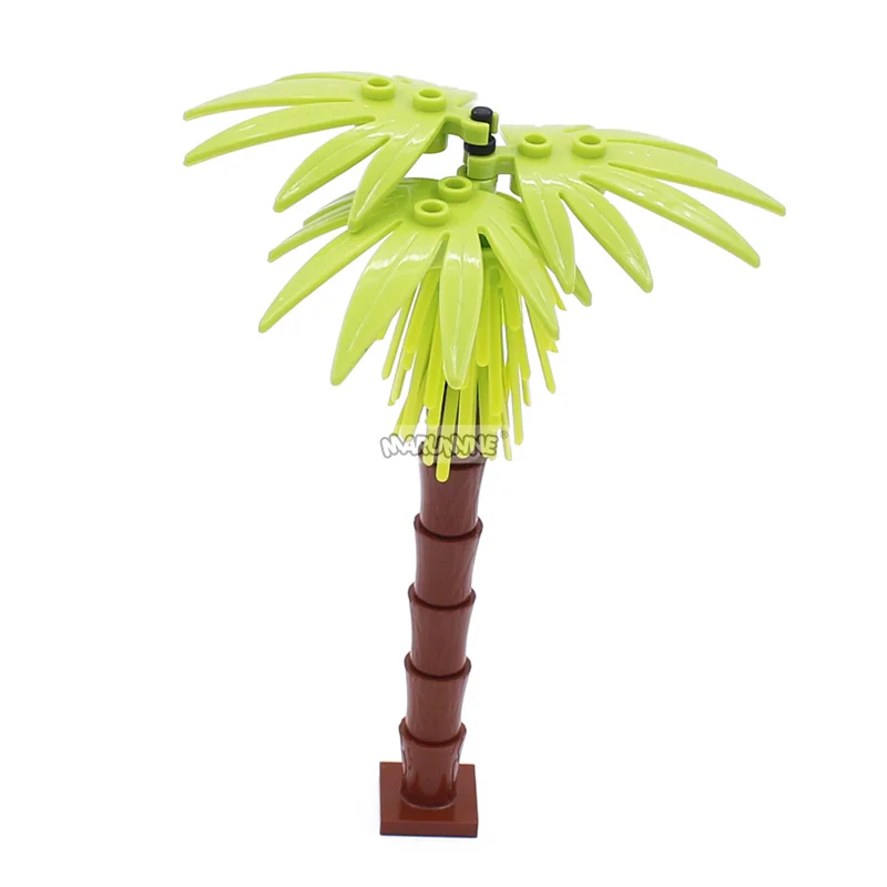 MARUMINE 4PCS Coconut Tree MOC City Plant Building Blocks Bricks Garden Bonsai Forest DIY Classic Model Kit 30338 30239