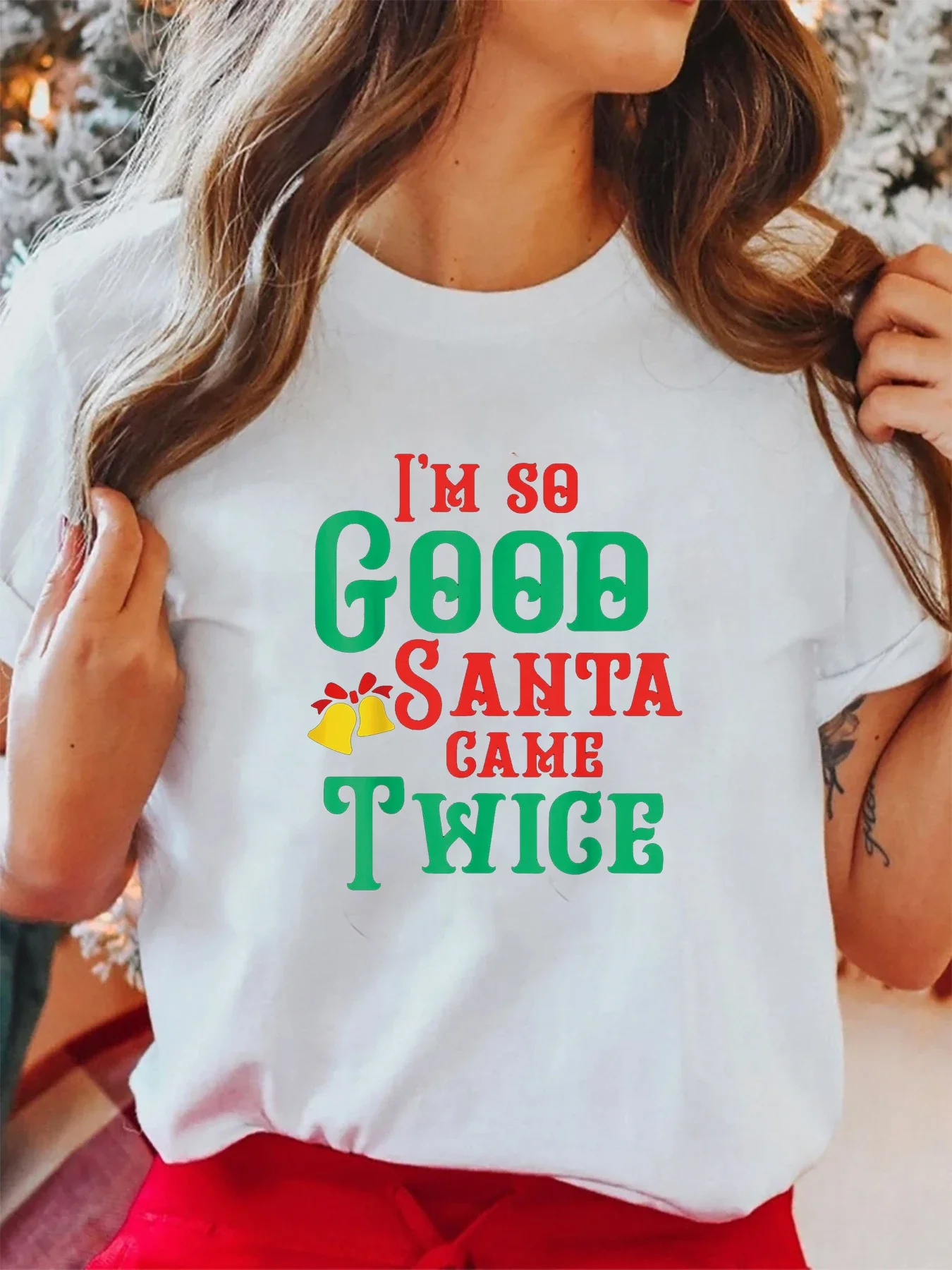 Funny Dirty Naughty Inappropriate Christmas Women's Casual Short Sleeve Printed Summer T-Shirt Oversized T Shirt