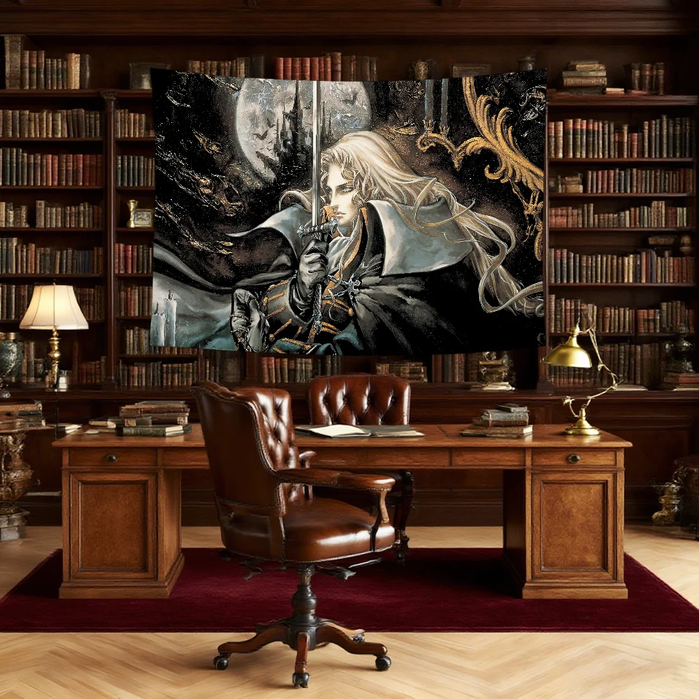 C-castlevania Symphony of the Night flag Durable Outdoor Indoor Patio Festive Decoration Classic Design Pole Wall Room Banner