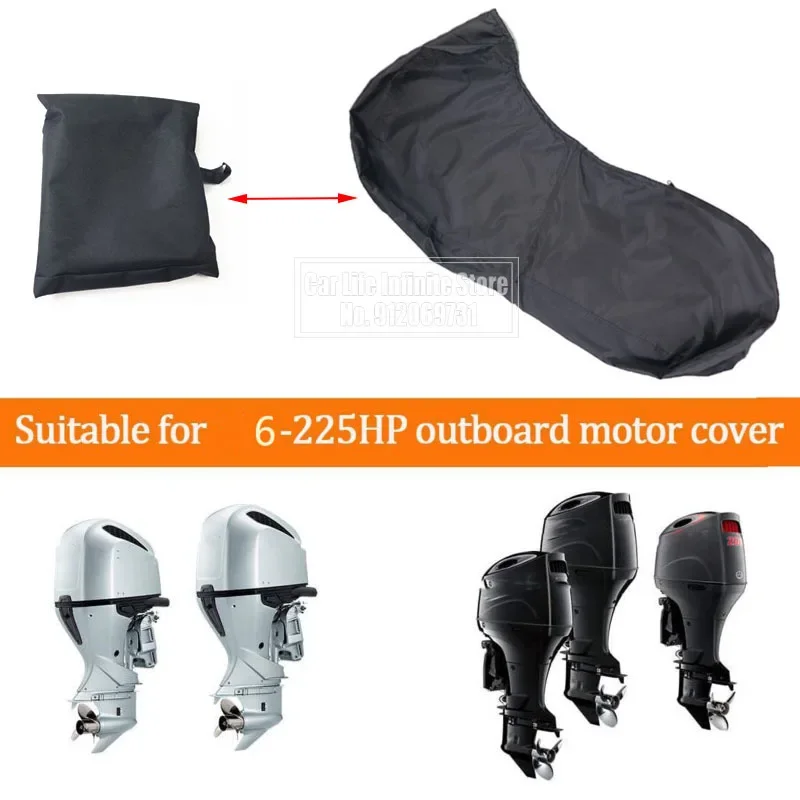 6-250HP Full Outboard Motor Engine Boat Cover 600D/420D Waterproof Anti-scratch Engine Protector Blue Black Grey Red Boat Fabric