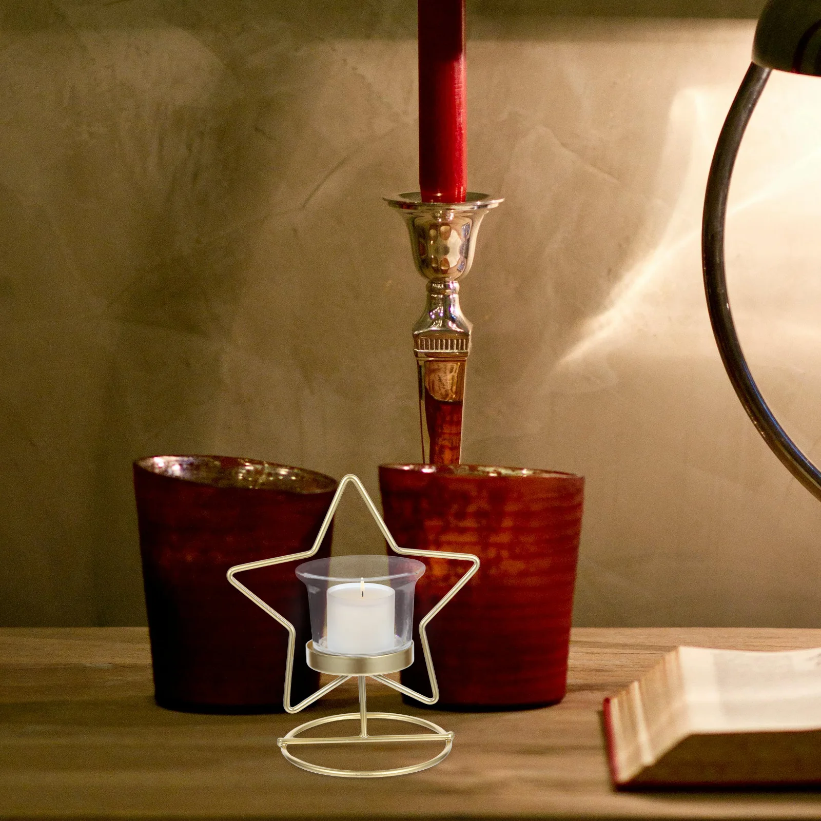 

Alloy Glass Stand Practical Nordic Style Candleholder for Candles Wax Essential Oils Home Decoration Gift