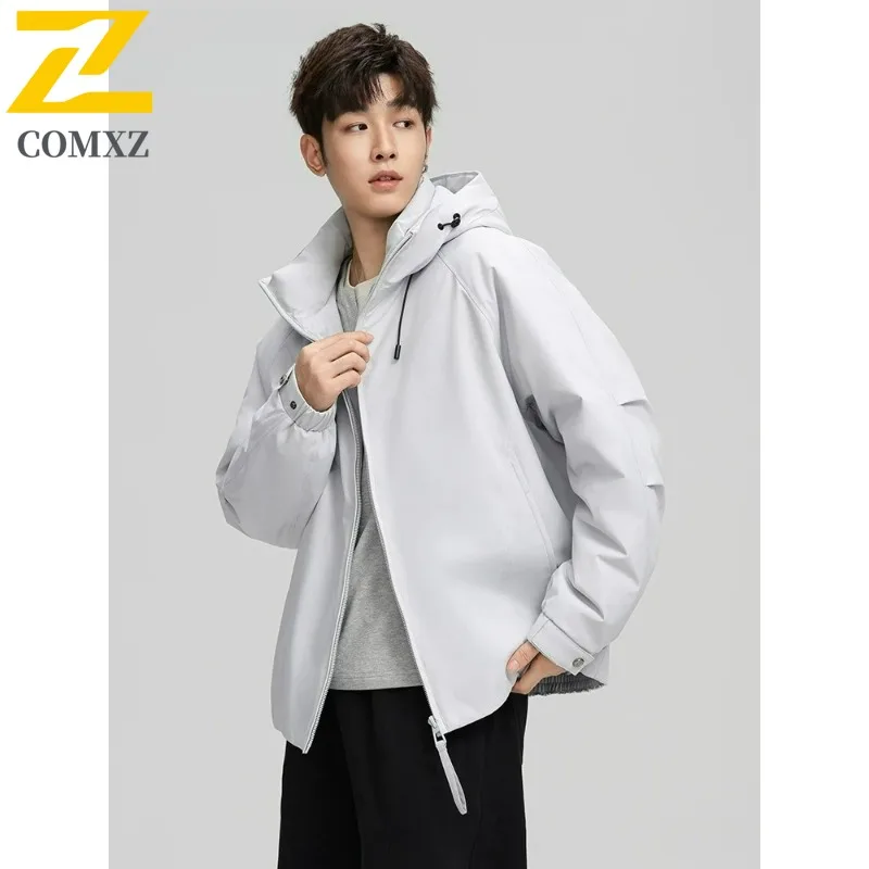 

COMXZ Men Jacket 2025 Thickened Outdoor Adventure Windproof Warm Parka Casual Solid Color Design Travel Winter New Clothing
