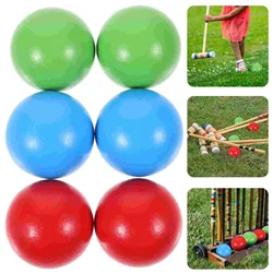 6 Pcs Croquet Toy Kindergarten Bocce Wooden Balls Children Rolling Garden Kit Sports Outdoor Rolling Toys