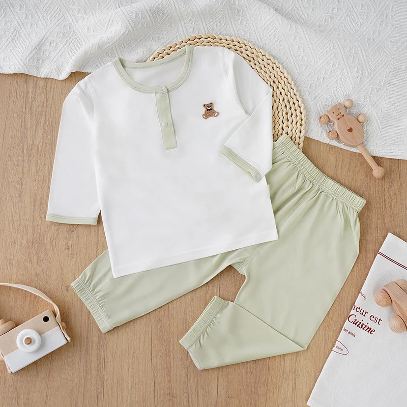 Modal Baby Clothes Suit Newborn Items Boy and Girl Baby Version of Home Wear Spring and Fall Two-piece Pajama Suit