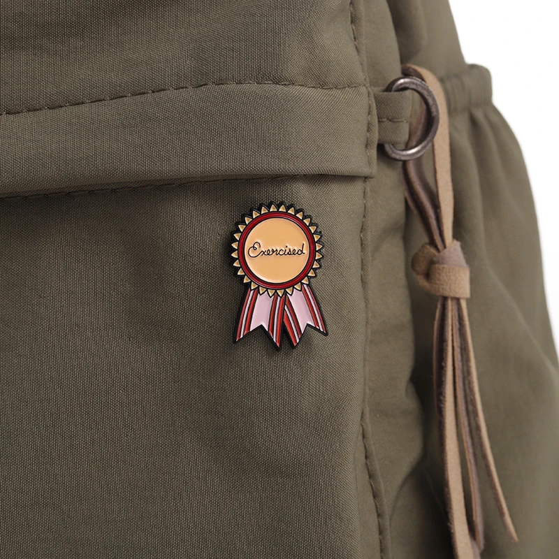 Creative Medal Shaped Enamel Pins Mental Health Positive Words Lapel Badge Accessories Clothes Backpack Brooches Jewelry Gift