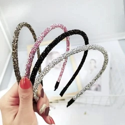 6Pcs Fashion Korea Crystal Soft Headband for Women Rhinestone Hairband Beads Bezel Girls Hair Accessories Simple Headwear