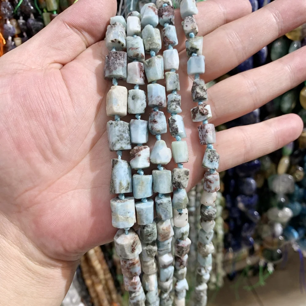 

Natural Larimar Labradorite Calcite Columnar IRREGULAR Loose Bead DIY Bracelet Necklace for Jewelry Making Accessories