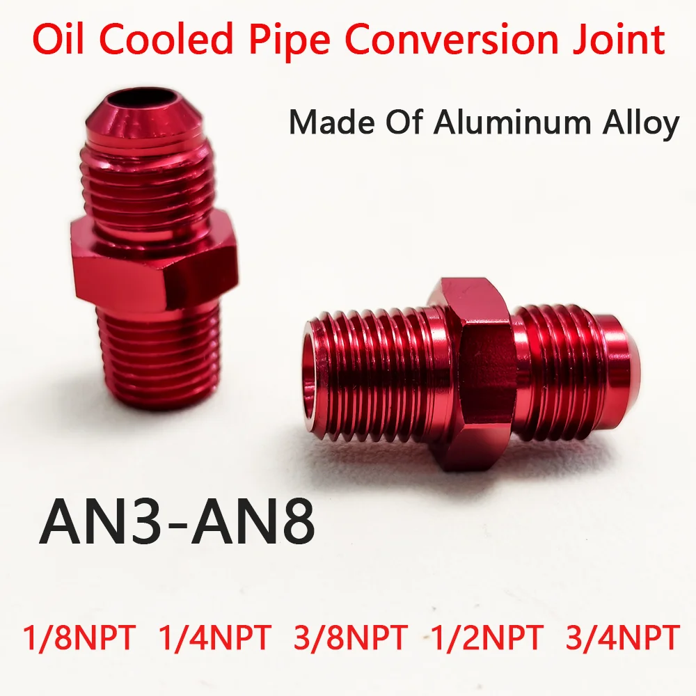 

Universal AN3 AN4 AN6 AN8 Male to NPT Thread Straight Fuel Oil Air Hose Fitting Pipe Adapter Car Auto Accessories Bare Red