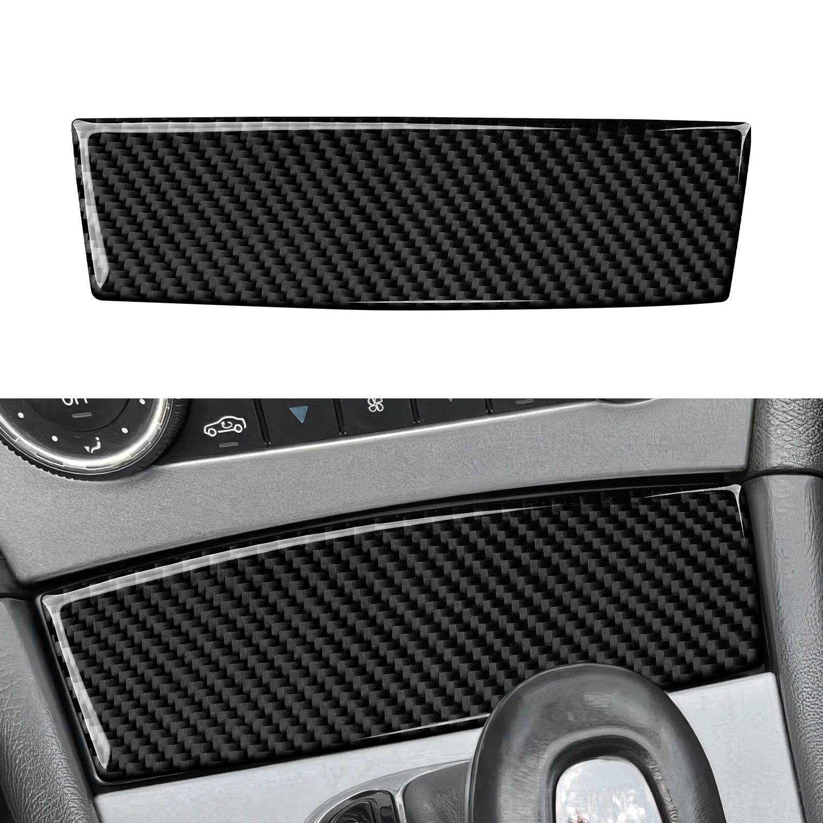 Weicher Kohlefaser-Innenaufkleber. Auto-Mittelkonsolen-Aufbewahrungsbox. Für Mercedes Benz CLK A209 C209 (2002-2010) Zubehör.