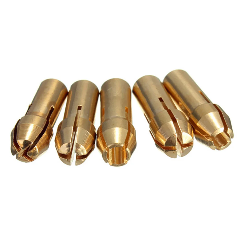 

Brass Collet Set 0.5Mm 1.0Mm 1.5Mm 2.5Mm 3.0Mm For Rotary Tool Electric Drill Chuck Compatible With Micro Motor Grinder