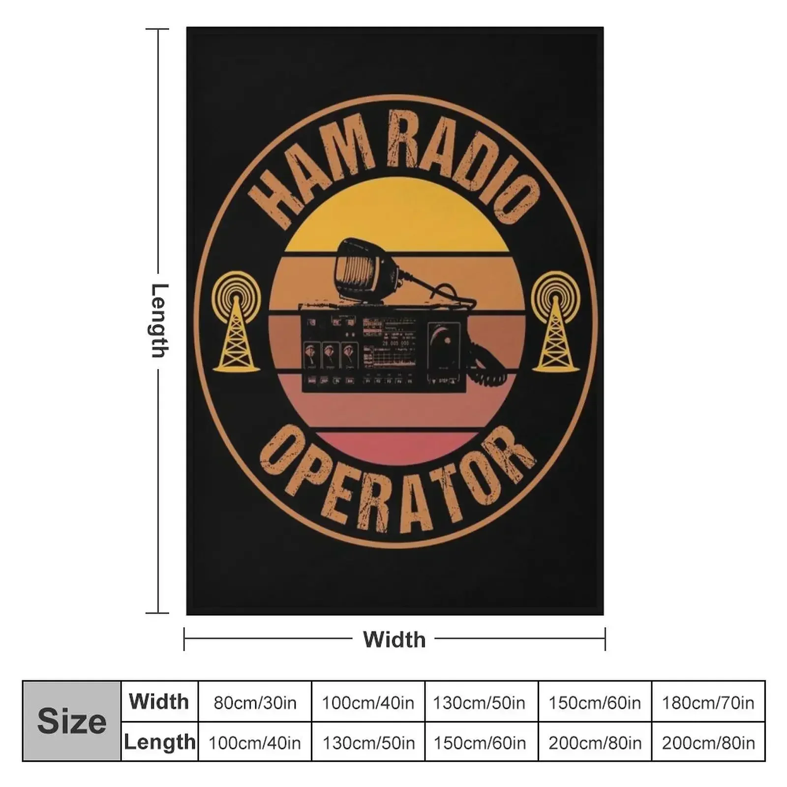 Vintage Ham Radio Operator Throw Blanket funny gift Travel cosplay anime Picnic Furrys Multi-Purpose Blankets