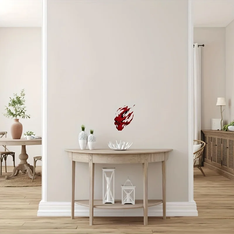 قطعة واحدة من ملصق جمجمة ناري لافتة للنار، مناسب لزراعة خارجيات السيارة وزجاجات المياه وصفحات المجلات وظهر الهاتف #3