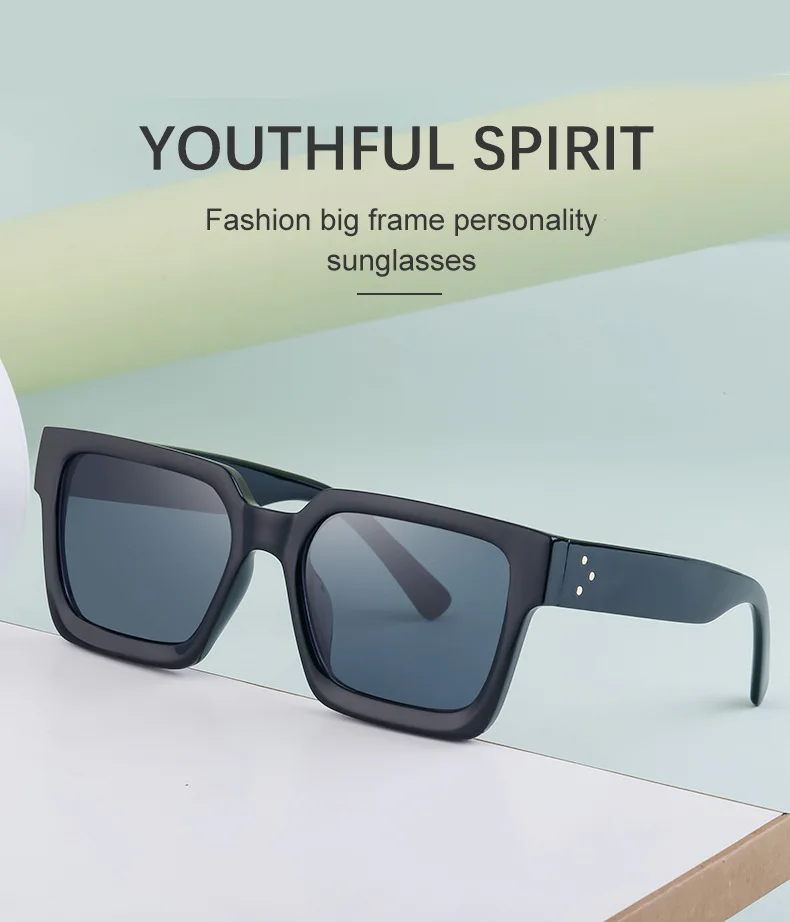 New Fashion Design plate Sunglasses Women's Retro Mirror Sunglasses Men's Large Frame Glasses girls Unisex Square