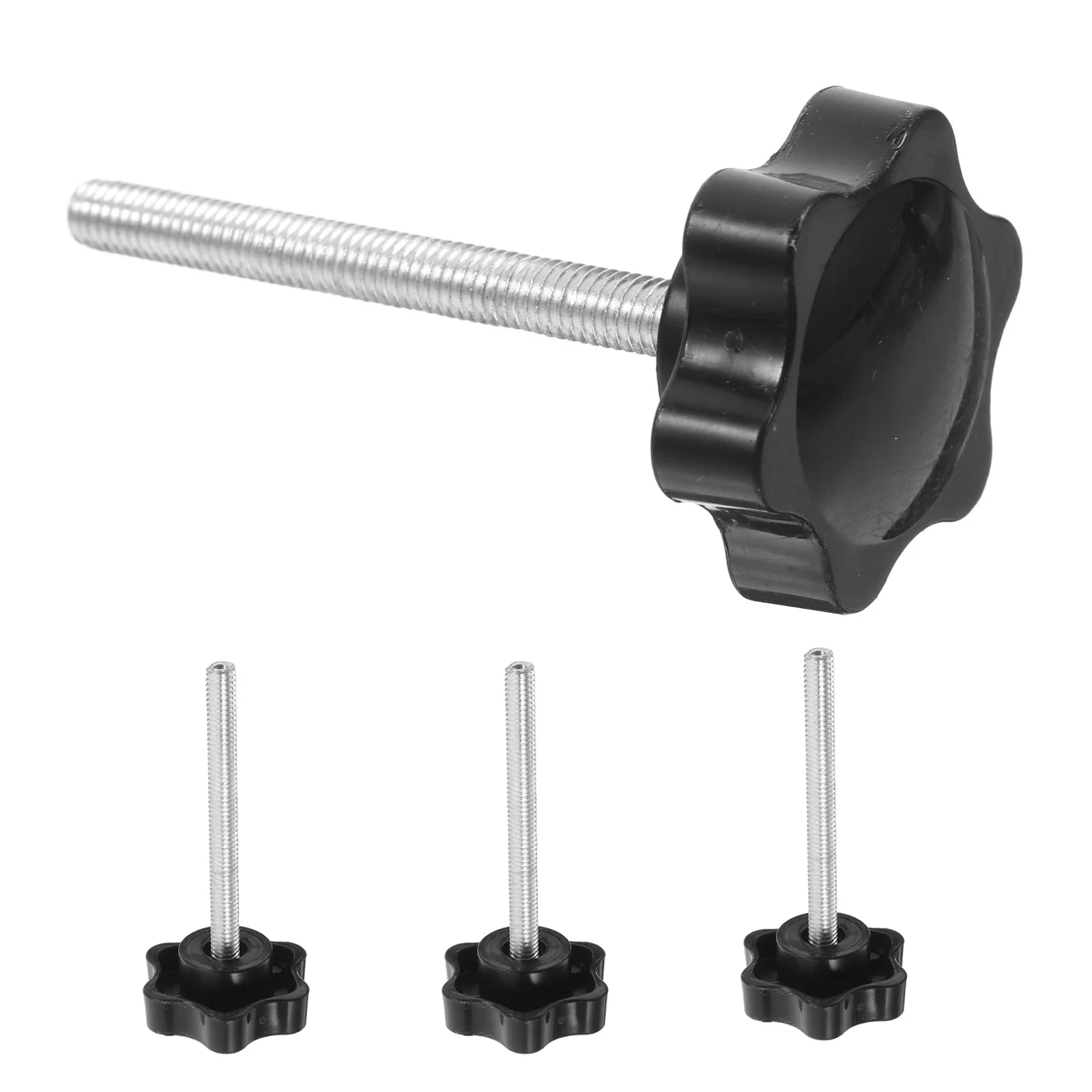 

4pcs M6 Plum Blossom Knob Screw With Plastic Pad Knurled Thumb Nut For Walker Seat Arm Rest Replacement Wheel Walker