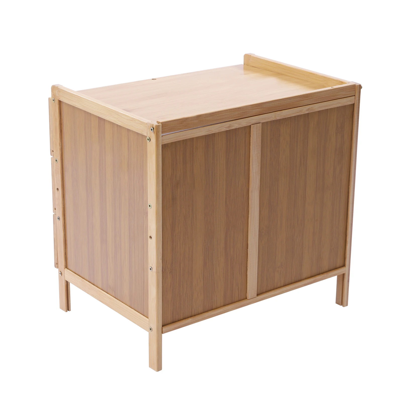 Mesa de cabeceira de bambu com gavetas Mesa de cabeceira da sala de estar Suporte lateral do sofá Armário de armazenamento Cor primária Quarto Nightstand Cor primária