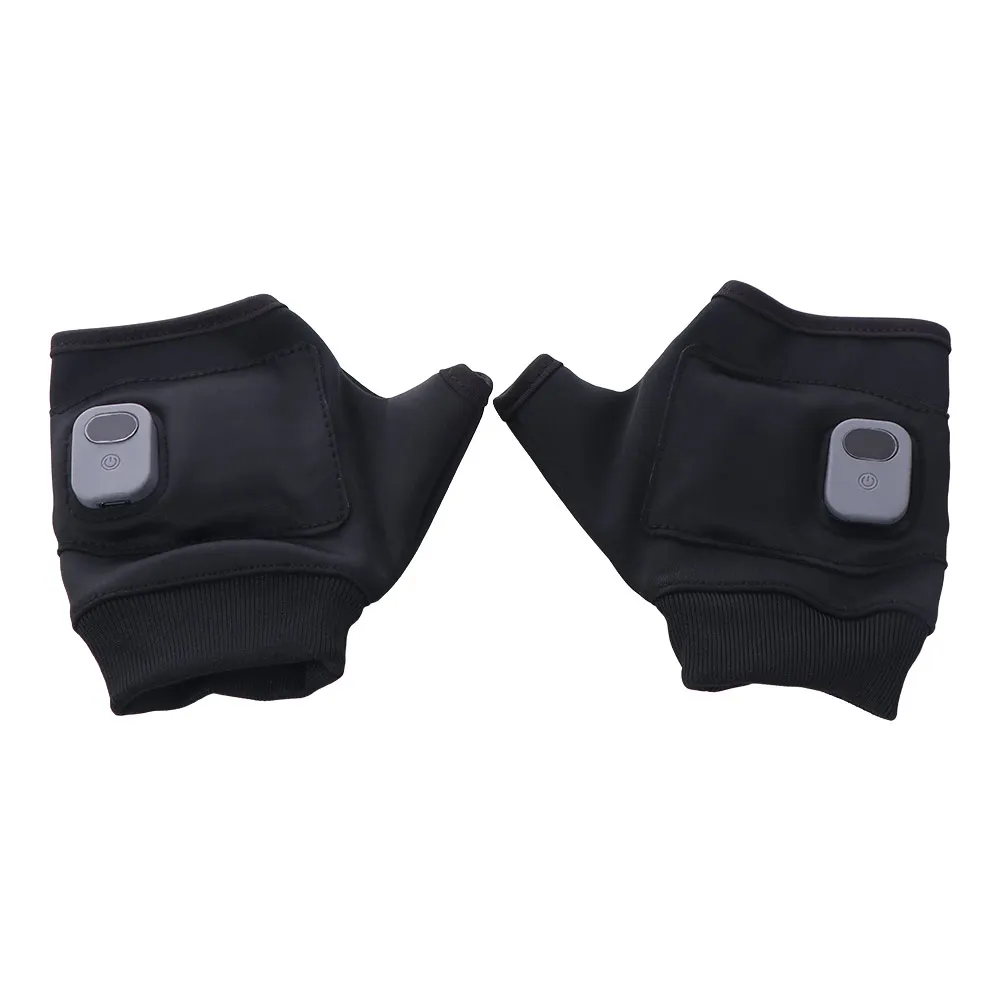1 paar USB oplaadbare verwarmingshandschoenen Thermische vingerloze elektrische verwarmde handschoenen Temperatuurregeling Handwarmer - afbeelding 1
